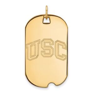 14K Yellow Gold U. of Southern California Large Dog Tag Pendant